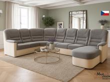 Fotogalerie Velká rohová sedací souprava Agáta ve tvaru U s relaxačním prvkem - výběr barvy