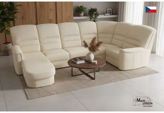 Rohová sedací souprava Agáta ve tvaru U s relaxačním prvkem - výběr barvy