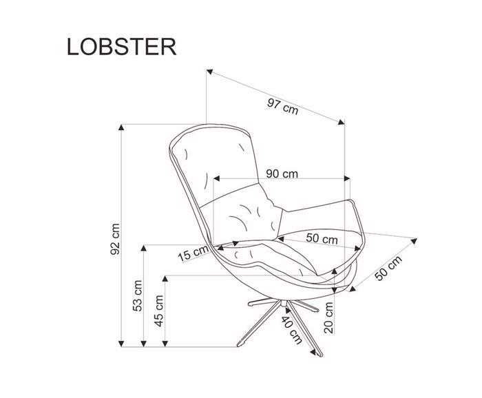 Fotogalerie Designové křeslo Lobster – skořicová