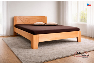 Elegantní postel z masivu Kleopatra 1 160/180x200 - výběr odstínů, lak a olej