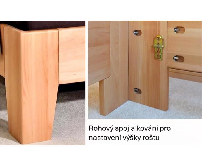 Fotogalerie Manželská postel z masivu Kolacia Design Kleopatra 1 160/180x200 - výběr odstínů