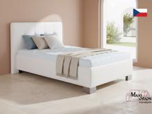 Fotogalerie Blanář – čalouněná postel Kelly s matrací 120×200 z umělé kůže (koženka) - bílá