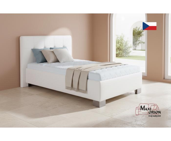 Fotogalerie Blanář – čalouněná postel Kelly s matrací 120×200 z umělé kůže (koženka) - bílá