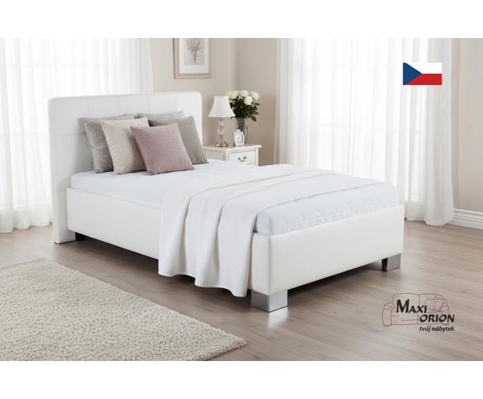 Fotogalerie Blanář – čalouněná postel Kelly s matrací 120×200 z umělé kůže (koženka) - bílá