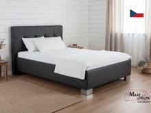 Fotogalerie Blanář – čalouněná postel Kelly s matrací 120×200 z umělé kůže (koženka) - tmavě šedá