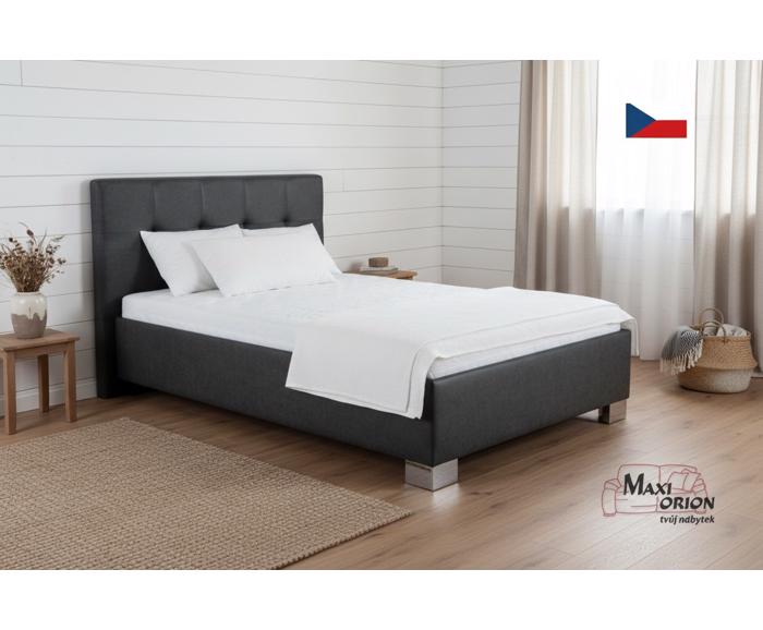 Fotogalerie Blanář – čalouněná postel Kelly s matrací 120×200 z umělé kůže (koženka) - tmavě šedá
