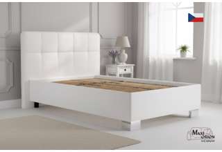 Blanář – moderní čalouněná postel Kelly 120×200 z umělé kůže (koženka) - bílá