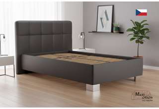 Blanář – moderní čalouněná postel Kelly 120×200 z umělé kůže (koženka) - tmavě šedá