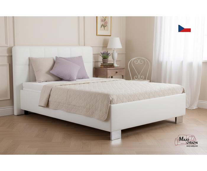Fotogalerie Blanář – čalouněná postel Kelly s matrací 140×200 z umělé kůže (koženka) - bílá