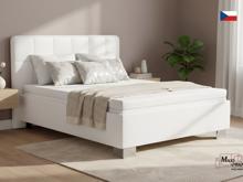 Fotogalerie Blanář – čalouněná postel Kelly s matrací 140×200 z umělé kůže (koženka) - bílá