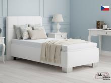 Fotogalerie Blanář – čalouněná postel Kelly s matrací 90×200 z umělé kůže (koženka) - bílá