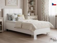 Fotogalerie Blanář – čalouněná postel Kelly s matrací 90×200 z umělé kůže (koženka) - bílá