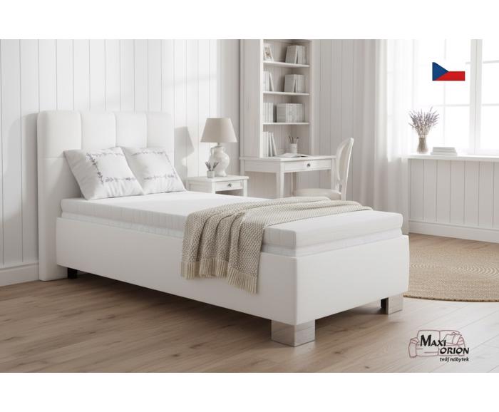 Fotogalerie Blanář – čalouněná postel Kelly s matrací 90×200 z umělé kůže (koženka) - bílá