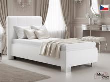 Fotogalerie Blanář – čalouněná postel Kelly s matrací 90×200 z umělé kůže (koženka) - bílá