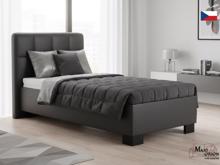 Fotogalerie Blanář – čalouněná postel Kelly s matrací 90×200 z umělé kůže (koženka) - tmavě šedá