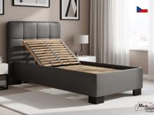 Fotogalerie Blanář – moderní čalouněná postel Kelly 90×200 z umělé kůže (koženka) - tmavě šedá