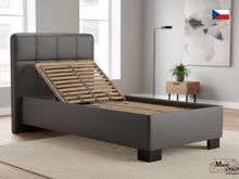 Fotogalerie Blanář – moderní čalouněná postel Kelly 90×200 z umělé kůže (koženka) - tmavě šedá