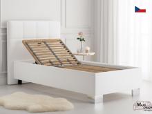 Fotogalerie Blanář – moderní čalouněná postel Kelly 90×200 z umělé kůže (koženka) - bílá