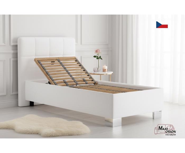 Fotogalerie Blanář – moderní čalouněná postel Kelly 90×200 z umělé kůže (koženka) - bílá