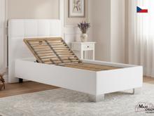 Fotogalerie Blanář – moderní čalouněná postel Kelly 90×200 z umělé kůže (koženka) - bílá