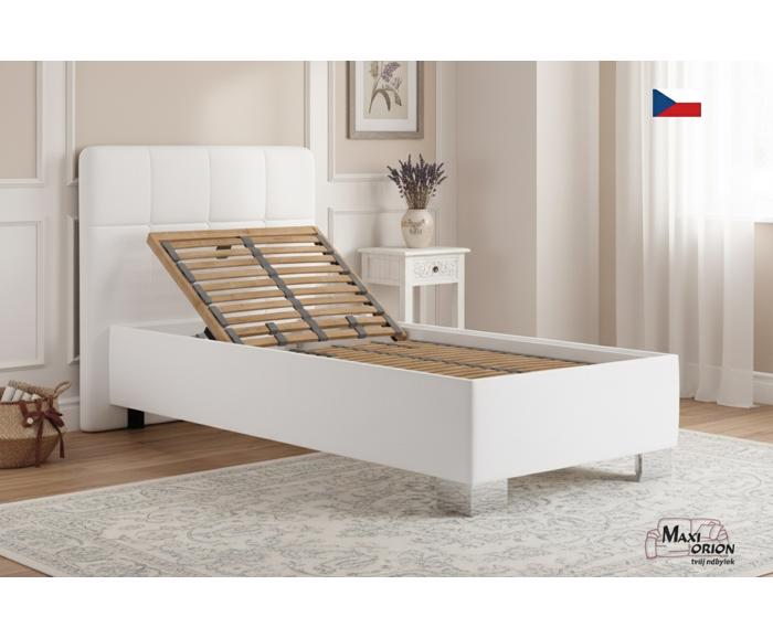 Fotogalerie Blanář – moderní čalouněná postel Kelly 90×200 z umělé kůže (koženka) - bílá