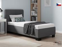 Fotogalerie Blanář - čalouněná postel Kelly s matrací 90x200 - tmavě šedá 