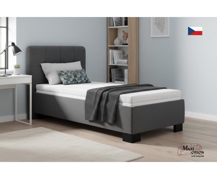 Fotogalerie Blanář - čalouněná postel Kelly s matrací 90x200 - tmavě šedá 