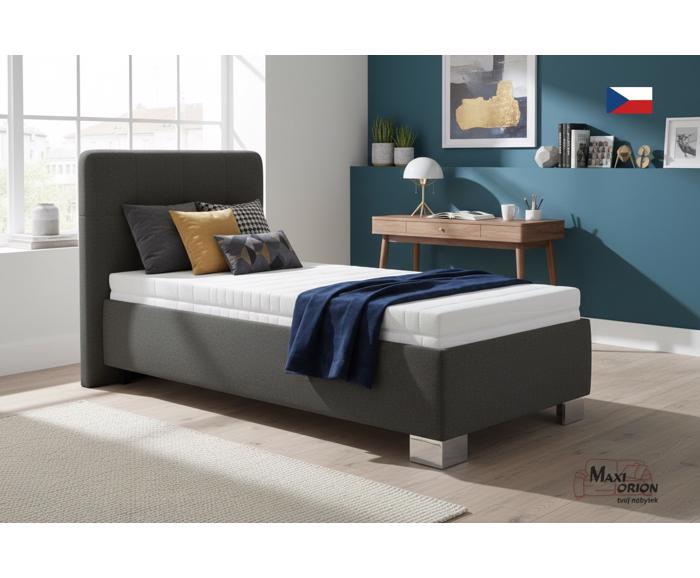 Fotogalerie Blanář - čalouněná postel Kelly s matrací 90x200 - tmavě šedá 