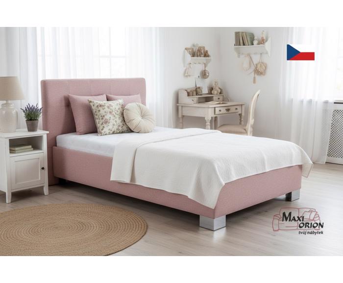 Fotogalerie Blanář - čalouněná postel Kelly s matrací 120x200 - starorůžová