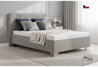 Blanář - čalouněná postel Kelly s matrací 140x200 - šedá