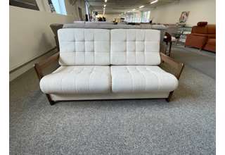 Béžová rozkládací pohovka z bukového masivu Barbora (Fagus)