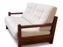 Fotogalerie Béžová rozkládací pohovka z bukového masivu Barbora (Fagus)