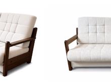 Fotogalerie Béžová rozkládací pohovka z bukového masivu Barbora (Fagus)