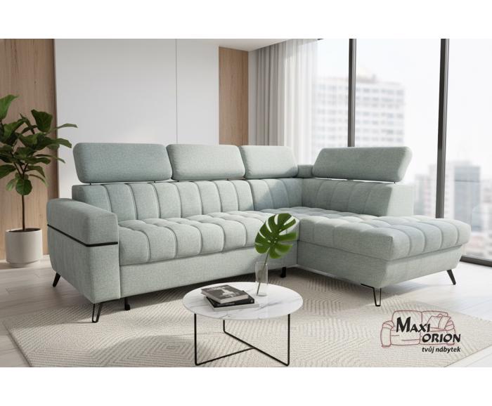 Fotogalerie Rozkládací rohová sedačka Metrix Positano s HR pěnou, pravý roh – Mentolová