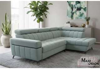 Rozkládací rohová sedačka Metrix Positano s HR pěnou, pravý roh – Mentolová