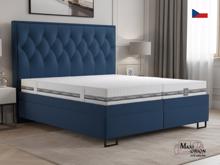 Fotogalerie Blanář Kerstin 180x200 cm luxusní čalouněná postel s lamelovými rošty - tmavě modrý samet