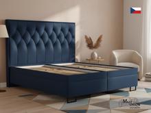 Fotogalerie Blanář Kerstin 180x200 cm luxusní čalouněná postel s lamelovými rošty - tmavě modrý samet