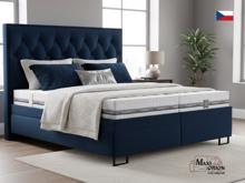 Fotogalerie Blanář Kerstin 180x200 cm luxusní čalouněná postel s lamelovými rošty - tmavě modrý samet