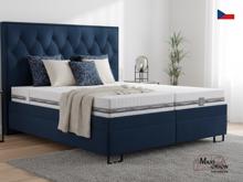 Fotogalerie Blanář Kerstin 180x200 cm luxusní čalouněná postel s lamelovými rošty - tmavě modrý samet