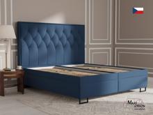 Fotogalerie Blanář Kerstin 180x200 cm luxusní čalouněná postel s lamelovými rošty - tmavě modrý samet
