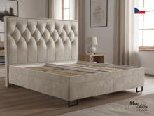 Fotogalerie Blanář Kerstin 180x200 cm luxusní čalouněná postel s lamelovými rošty - béžový samet