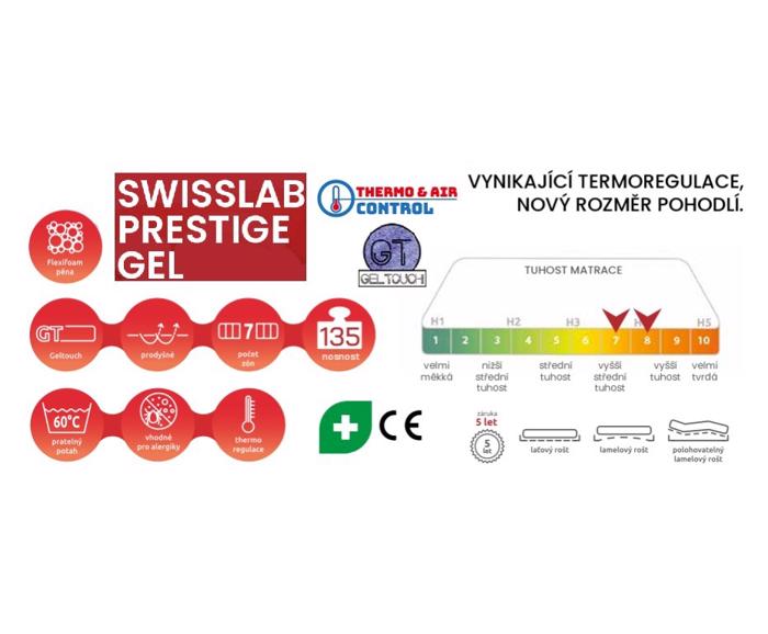 Fotogalerie Zdravotní matrace Tropico Swisslab Prestige Gel 180x200x24 cm – hybridní gelová pěna