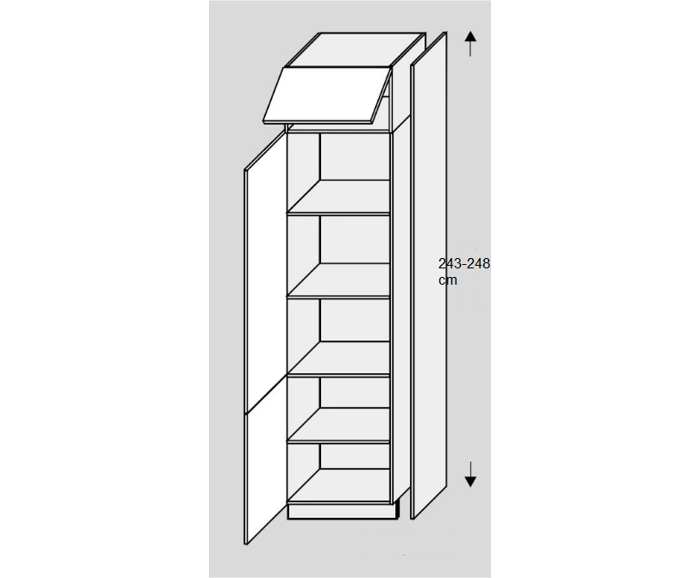 Fotogalerie Bočnice v barvě pracovní desky, spodní skříňky - 59,5/243-248