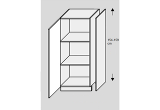 Bočnice v barvě pracovní desky, vysoké skříně - 59,5/154-159