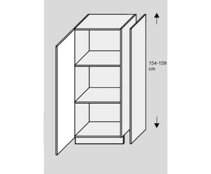 Fotogalerie Bočnice v barvě pracovní desky, vysoké skříně - 59,5/154-159