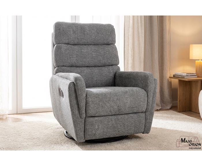 Fotogalerie Relaxační otočné a houpací křeslo Raven – šedé, pro seniory