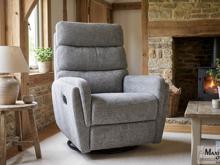 Fotogalerie Relaxační otočné a houpací křeslo Raven – šedé, pro seniory