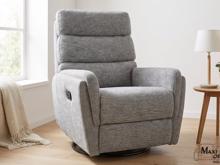 Fotogalerie Relaxační otočné a houpací křeslo Raven – šedé, pro seniory
