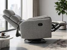 Fotogalerie Relaxační otočné a houpací křeslo Raven – šedé, pro seniory