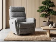 Fotogalerie Relaxační otočné a houpací křeslo Raven – šedé, pro seniory